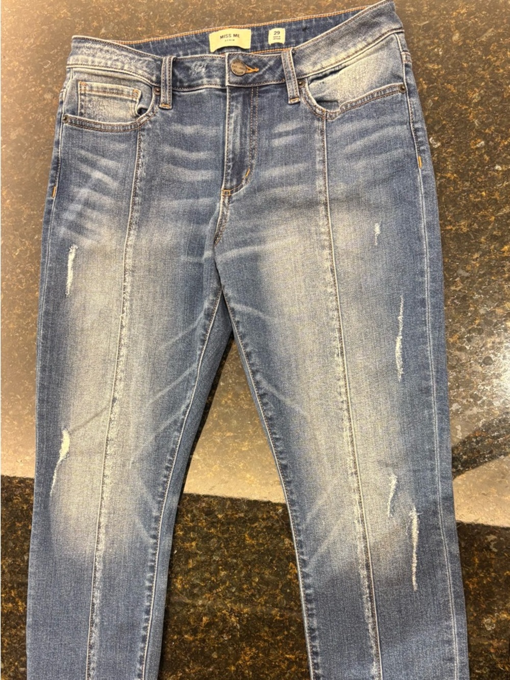 Miss Me Slim Distressed Light Blue Skinny Jeans - Picture 1 of 5